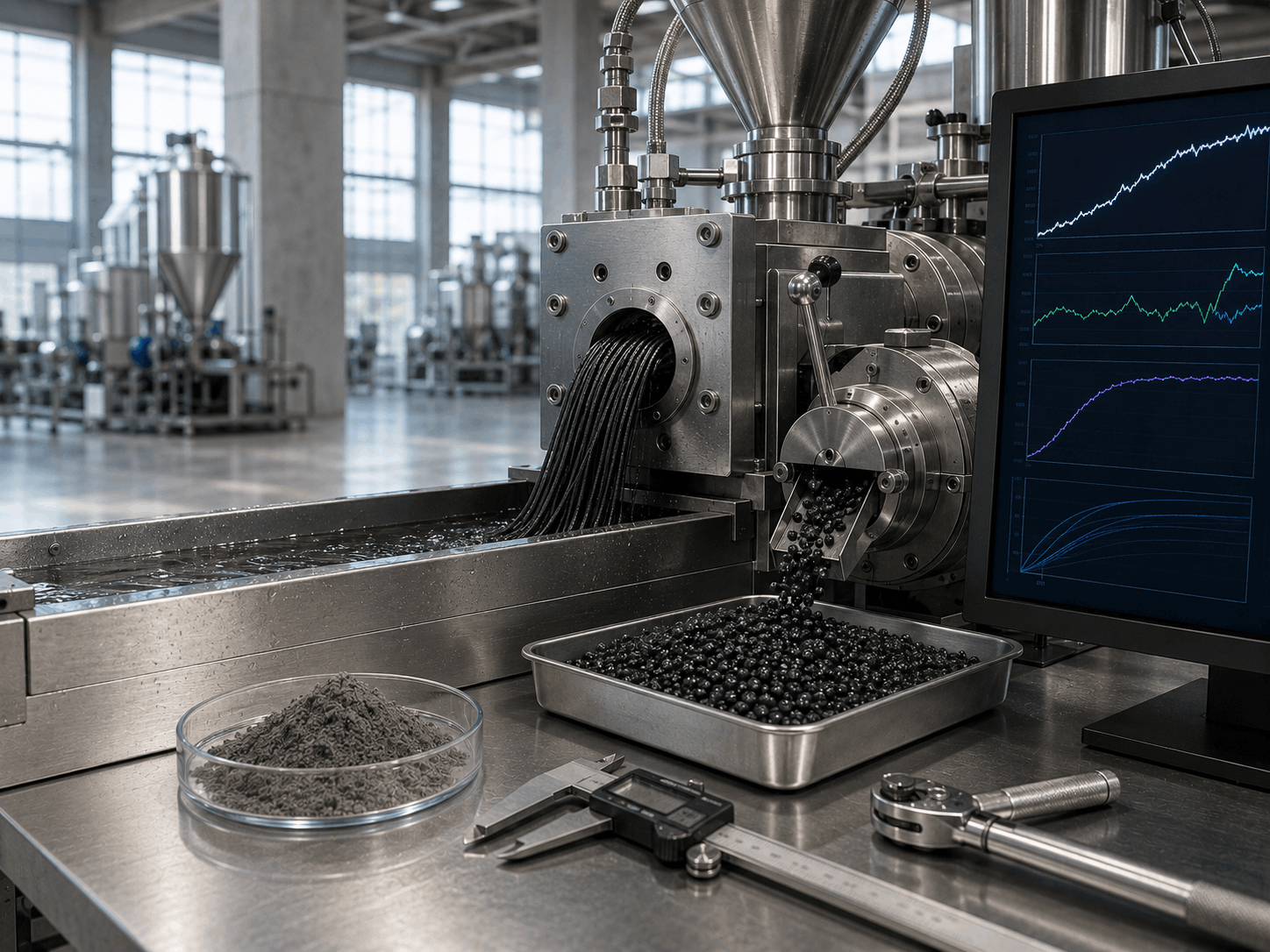 Twin-screw compounding trials with high-loading mineral filler matrices